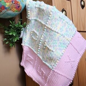 Handmade crochet baby blanket Alphabet